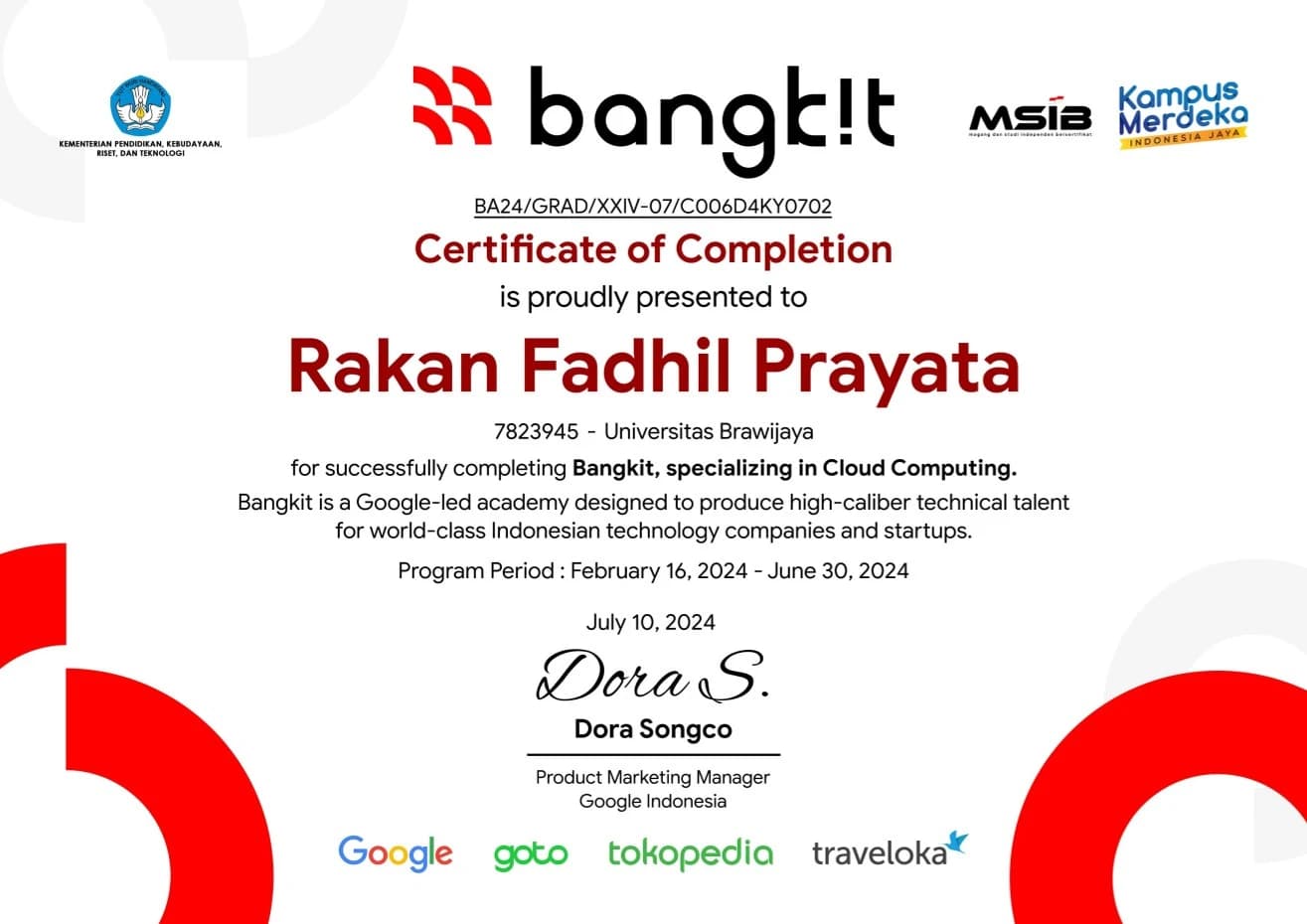 Bangkit Academy — Cloud Computing
